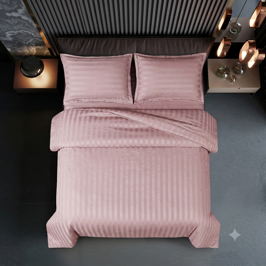 Damast posteljina 3u1 - Luks Roze